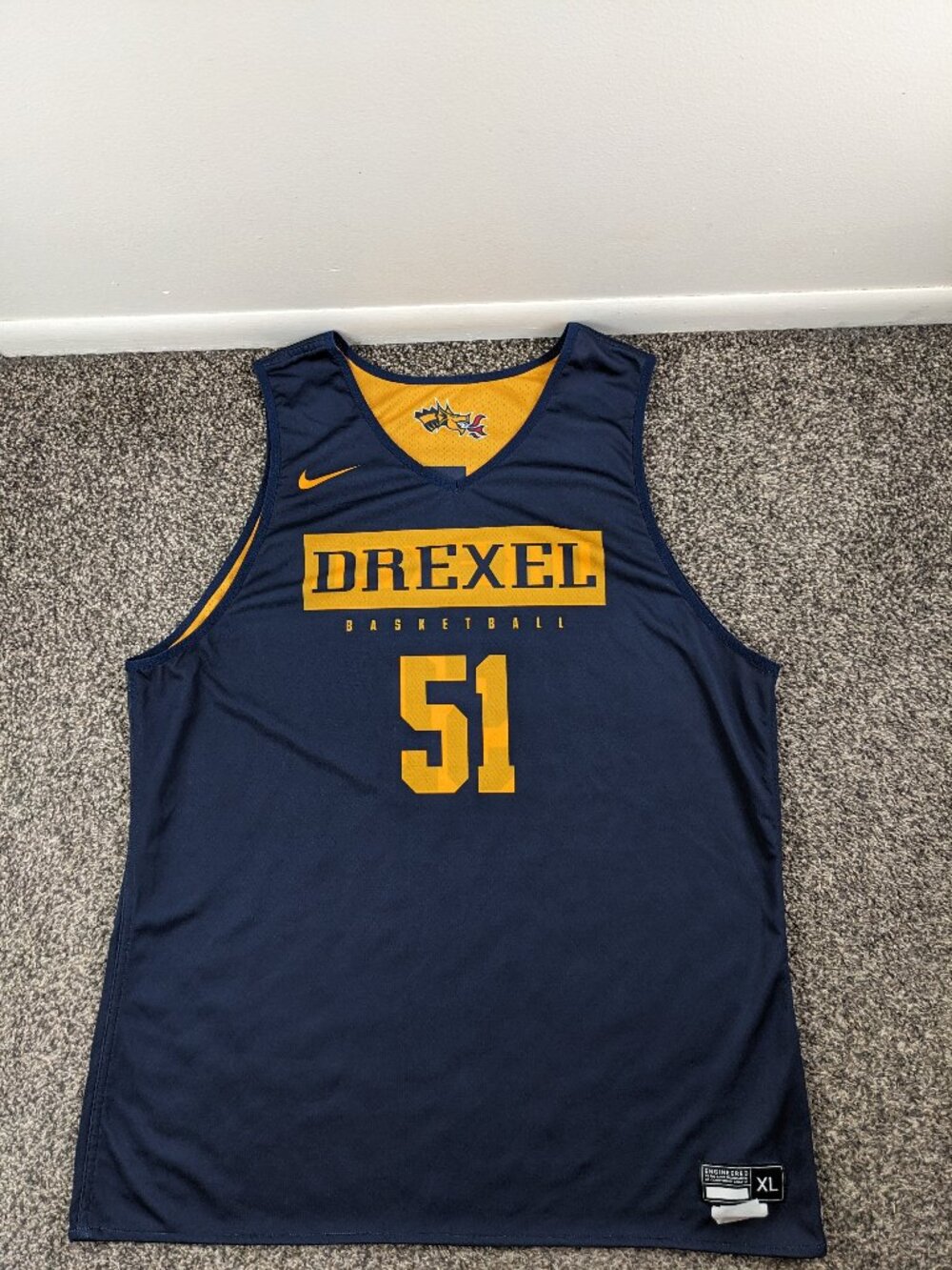 2019 Team Issued Drexel Dragons Basketball Jersey Nike Reversible Mens XL